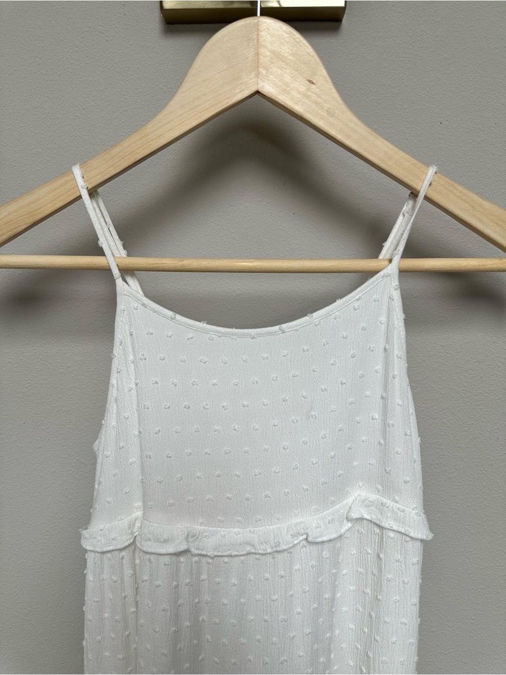 GAP White Swiss Dot Ruffle Cami